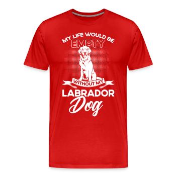 Animal de compagnie Labrador Mama Dog Labrador - T-shirt bio Premium Homme - rouge - Devant - Damien (186cm)