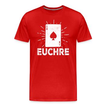 Euchre Vintage Euchre Card Board Game - T-shirt bio Premium Homme - rouge - Devant - Damien (186cm)