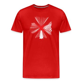 Gratte-ciel, Hochhaus, Horizon, New York - T-shirt bio Premium Homme - rouge - Devant - Damien (186cm)