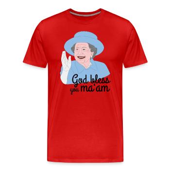 Andenken zum Tod der Königin Elisabeth II - Männer Premium Bio T-Shirt - Rot - Vorne - Damien (186cm)
