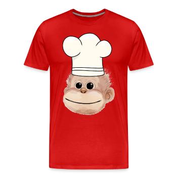 Monkey Chef Restaurant Chef Hobby Chef - Men's Premium Organic T-Shirt - red - Front - Damien (186cm)