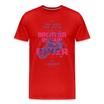 Schwager und Biker der Mythos die Legende - Männer Premium Bio T-Shirt - Rot - Vorne - Damien (186cm)