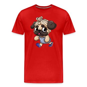 Carlin sportif : en forme et actif sur la route - T-shirt bio Premium Homme - rouge - Devant - Damien (186cm)