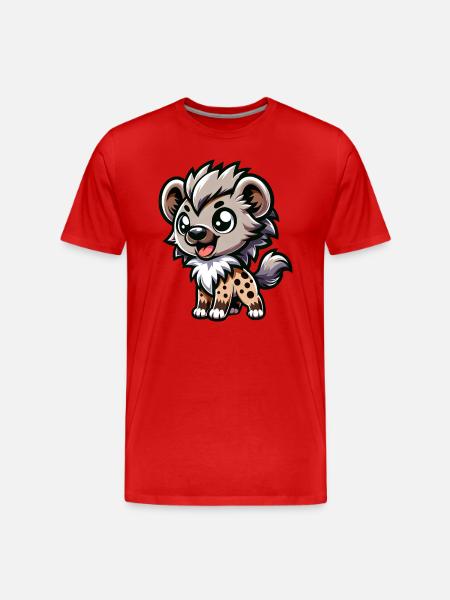 Cute Hyena Comic & Cartoon Design - Men's Premium Organic T-Shirt - red