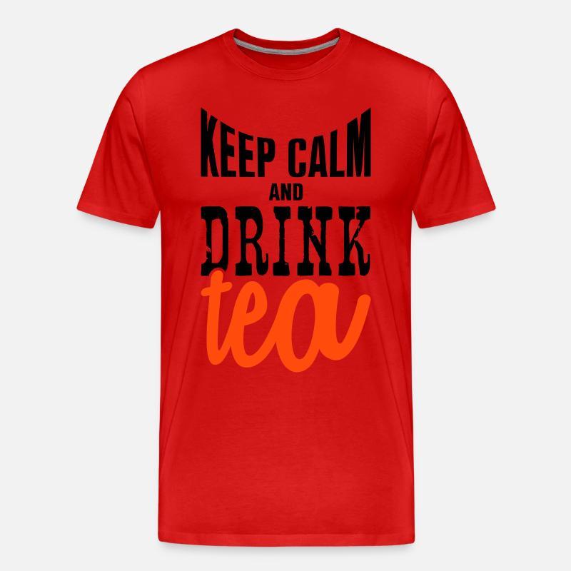 keep calm and drink tea - Männer Premium Bio T-Shirt - Rot