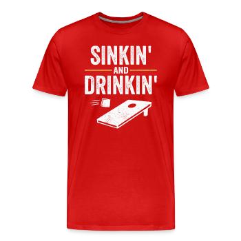 Cornhole Werfen und Trinken - Männer Premium Bio T-Shirt - Rot - Vorne - Damien (186cm)