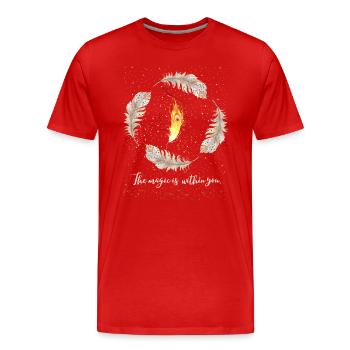 La magie est en vous - T-shirt bio Premium Homme - rouge - Devant - Damien (186cm)