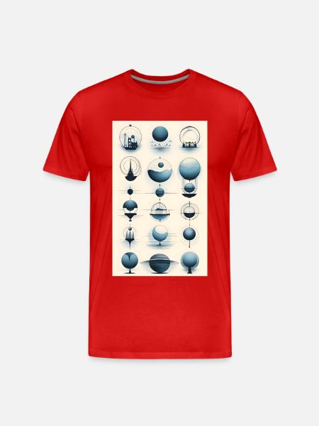 Versions of geometric spheres - Men's Premium Organic T-Shirt - red