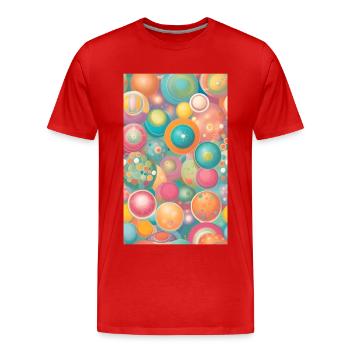 Mild circles & forms - Men's Premium Organic T-Shirt - red - Front - Damien (186cm)