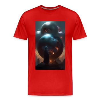 Mystérieux magicien des formes et des sphères - T-shirt bio Premium Homme - rouge - Devant - Damien (186cm)