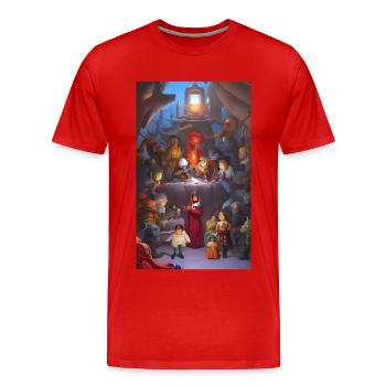 Dîner de famille de science-fiction - T-shirt bio Premium Homme - rouge - Devant - Damien (186cm)