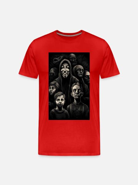 Anonymous shadowy family portrait - Men's Premium Organic T-Shirt - red