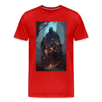 Contes familiaux de dark fantasy - T-shirt bio Premium Homme - rouge - Devant - Damien (186cm)