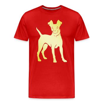 Pinscher Hund Silhouette - Männer Premium Bio T-Shirt - Rot - Vorne - Damien (186cm)