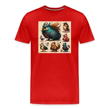 Animated Cosie - Men's Premium Organic T-Shirt - red - Front - Damien (186cm)
