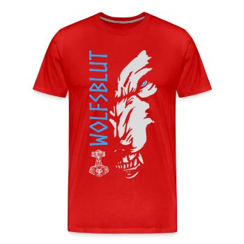 wolfsblut wikinger thor wolf odin norden walhalla - Männer Premium Bio T-Shirt - Rot - Vorne - Damien (186cm)