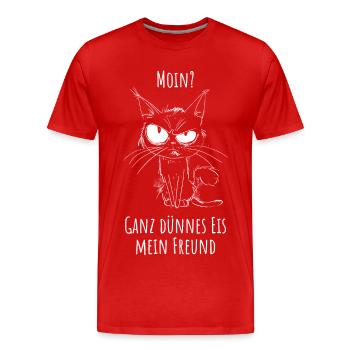 Moin ? Glace très mince mon ami - T-shirt bio Premium Homme - rouge - Devant - Damien (186cm)