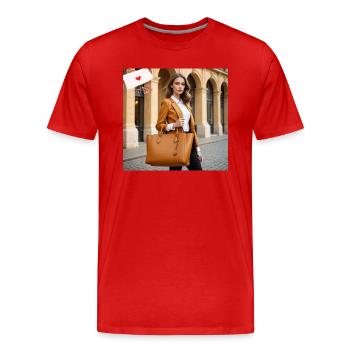 Grand sac - T-shirt bio Premium Homme - rouge - Devant - Damien (186cm)