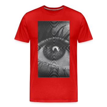 Spiralauge: Hypnotischer Blick - Männer Premium Bio T-Shirt - Rot - Vorne - Damien (186cm)