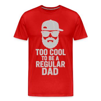 Papa cool : barbe, casquette et lunettes – Idée pour la fête des pères - T-shirt bio Premium Homme - rouge - Devant - Damien (186cm)