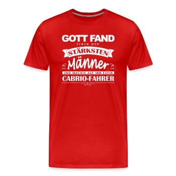Cabrio Fahrer Shirt-Gott fand - Männer Premium Bio T-Shirt - Rot - Vorne - Damien (186cm)