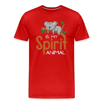 The koala is my spiritual animal - Men's Premium Organic T-Shirt - red - Front - Damien (186cm)