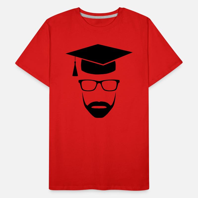 Master Uni Nerd mit Bart Männer Premium Bio T-Shirt