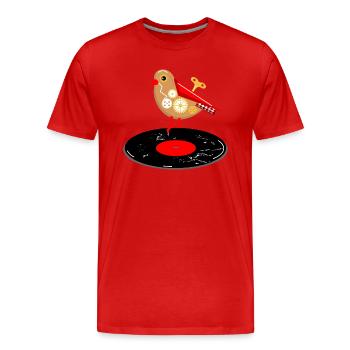 oiseau mécanique - T-shirt bio Premium Homme - rouge - Devant - Damien (186cm)