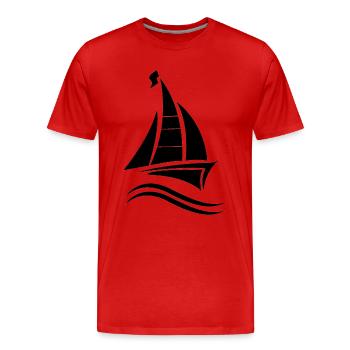 Voilier Voilier Voilier - T-shirt bio Premium Homme - rouge - Devant - Damien (186cm)
