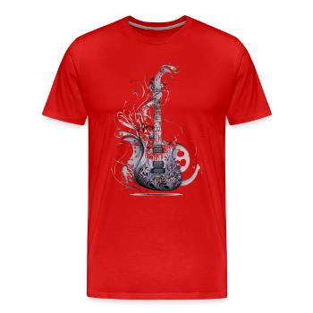 Decorated guitar - Men's Premium Organic T-Shirt - red - Front - Damien (186cm)