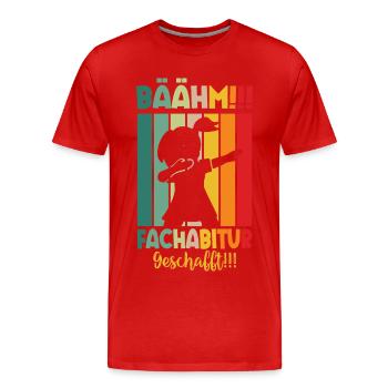 Fachabi Geschafft 2024 Fachabitur Bestanden - Männer Premium Bio T-Shirt - Rot - Vorne - Damien (186cm)