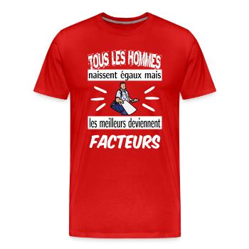 les meilleurs deviennent facteurs - T-shirt bio Premium Homme - rouge - Devant - Damien (186cm)