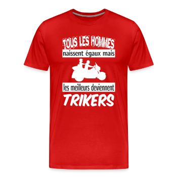 les meilleurs deviennent trikers - T-shirt bio Premium Homme - rouge - Devant - Damien (186cm)