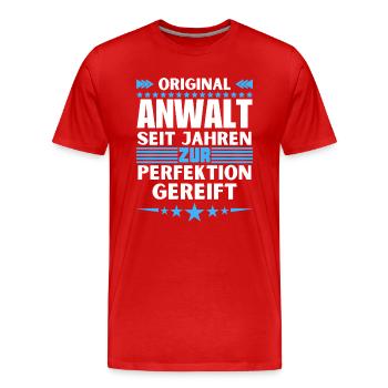 Lawyer matured to perfection - Men's Premium Organic T-Shirt - red - Front - Damien (186cm)