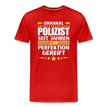 Policier mûri à la perfection - T-shirt bio Premium Homme - rouge - Devant - Damien (186cm)