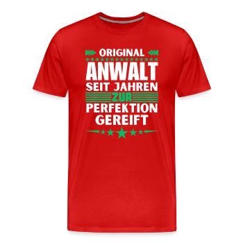 Lawyer matured to perfection - Men's Premium Organic T-Shirt - red - Front - Damien (186cm)