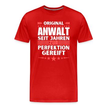 Lawyer matured to perfection - Men's Premium Organic T-Shirt - red - Front - Damien (186cm)