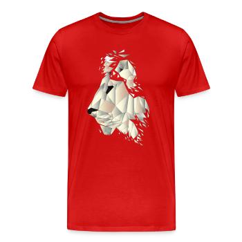 geometrischer Löwe - Männer Premium Bio T-Shirt - Rot - Vorne - Damien (186cm)