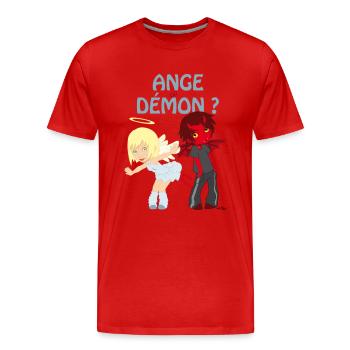 Ange ou démon ? - T-shirt bio Premium Homme - rouge - Devant - Damien (186cm)