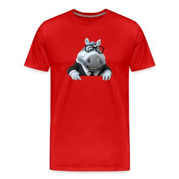 illustration d'un buste de cheval amusant - T-shirt bio Premium Homme - rouge - Devant - Damien (186cm)