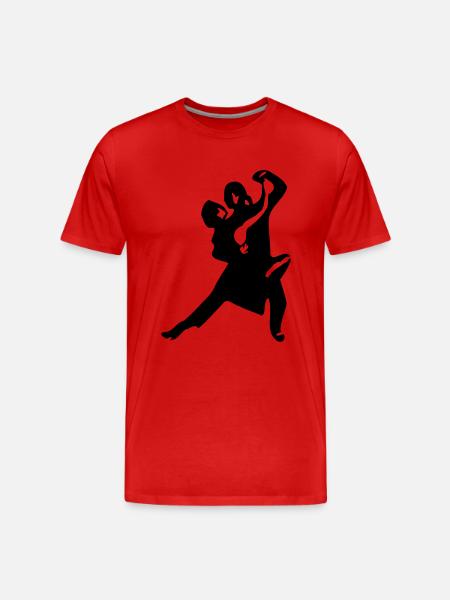 Tango Figur Tanz Paar - Männer Premium Bio T-Shirt - Rot