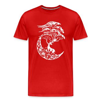 cerf mythique - T-shirt bio Premium Homme - rouge - Devant - Damien (186cm)