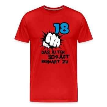 18ème Date de naissance: Age claque Beinhart - T-shirt bio Premium Homme - rouge - Devant - Damien (186cm)