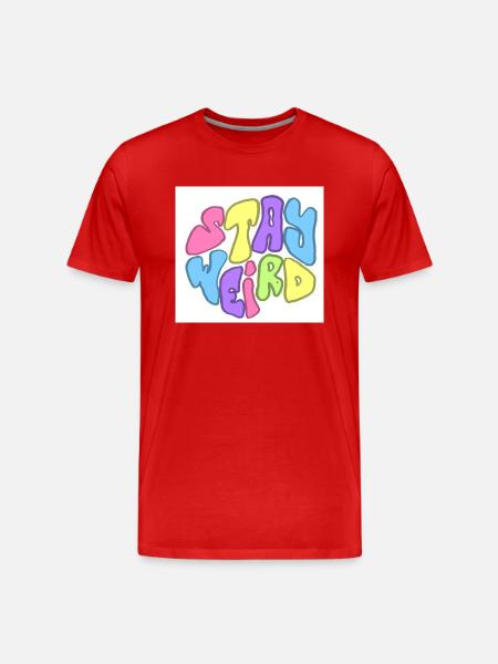 STAY WEIRD - Männer Premium Bio T-Shirt - Rot