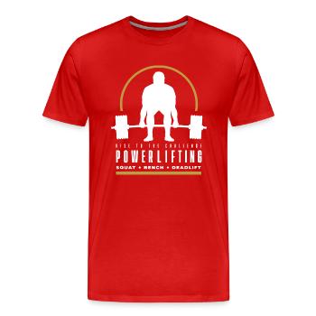 Powerlifting | Deadlift | Gym | Workout - Men's Premium Organic T-Shirt - red - Front - Damien (186cm)