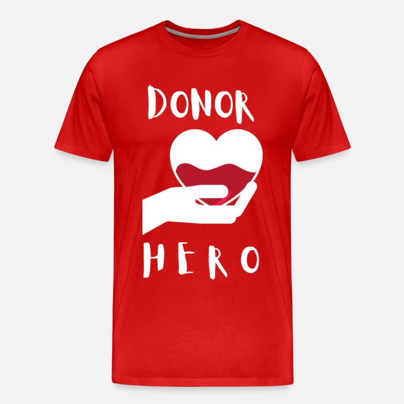 Blutspenderheld - Männer Premium Bio T-Shirt - Rot