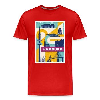 Hambourg - T-shirt bio Premium Homme - rouge - Devant - Damien (186cm)