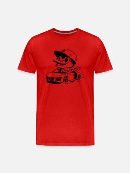 croco voiture - T-shirt bio Premium Homme - rouge