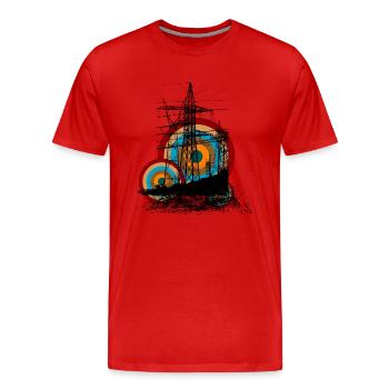 electric - Männer Premium Bio T-Shirt - Rot - Vorne - Damien (186cm)