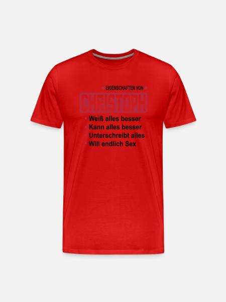 christoph - Männer Premium Bio T-Shirt - Rot